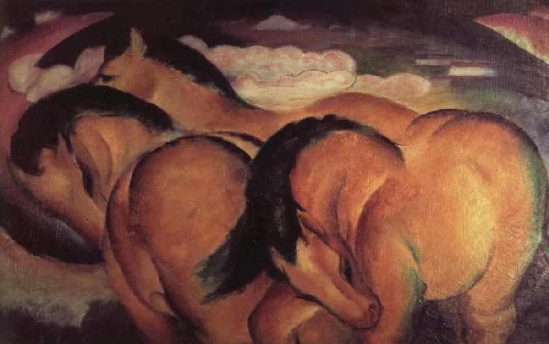 Franz Marc The small yellow horses